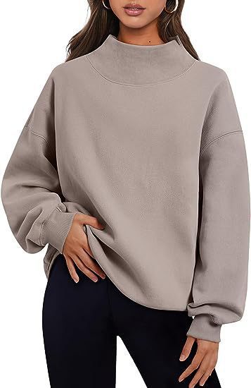 Pull-over décontracté pour dames avec col haut et manches larges Chic und Stil