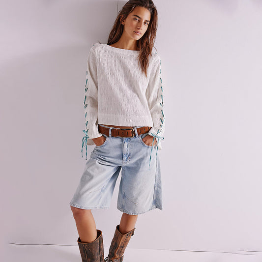 Blouse pour femmes avec design à lacets tendance et coupe aérienne Chic und Stil