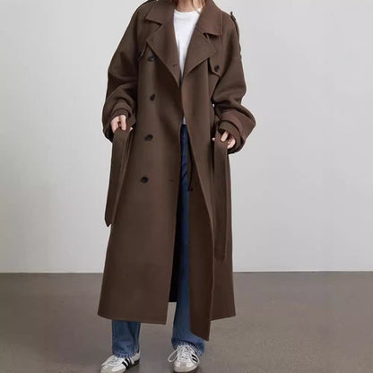 Oversized trench coat for women in soft wool blend Chic and Style