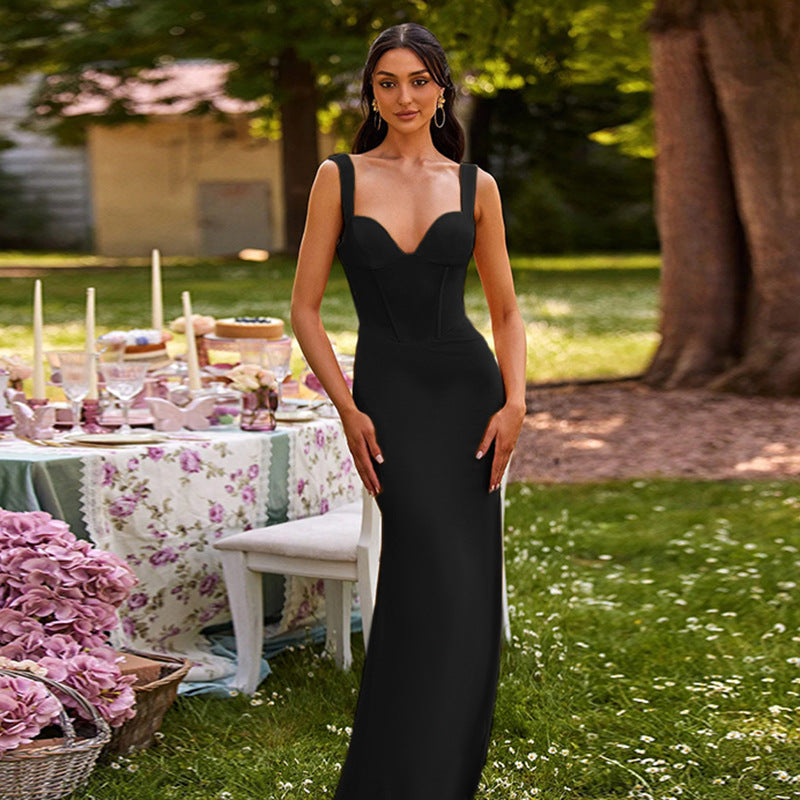 Dames Élégant Robe Maxi Serrée Chic und Stil