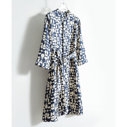 Robe chemise A-line à motif élégante pour femmes Chic und Stil