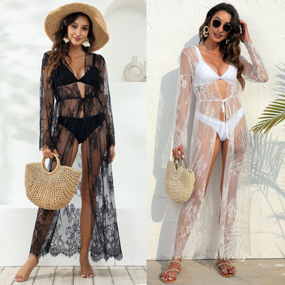 Robe de plage transparente en dentelle à fleurs pour femmes Chic und Stil