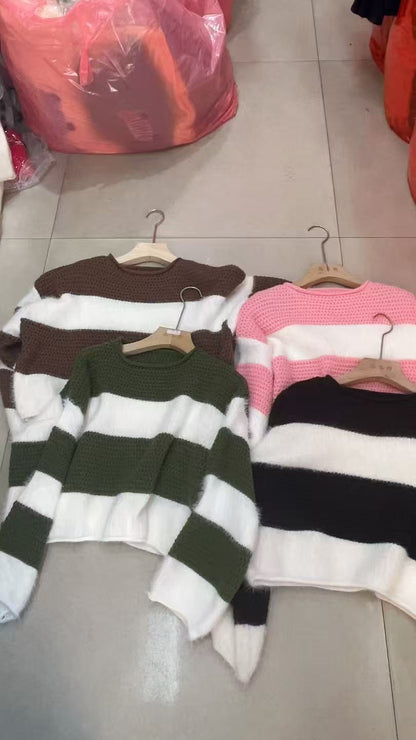 Pull confortable pour femmes avec une coupe ample et un motif rayé remarquable Chic und Stil