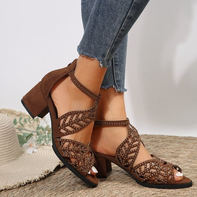 Dames élégantes sandales avec détail en strass glamour et design de bride à la mode Chic und Stil