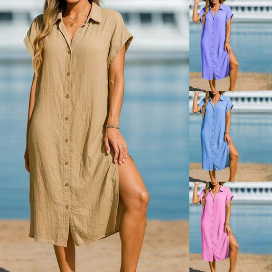 Robe chemise pour femmes avec patte de boutonnage et coupe décontractée Chic und Stil