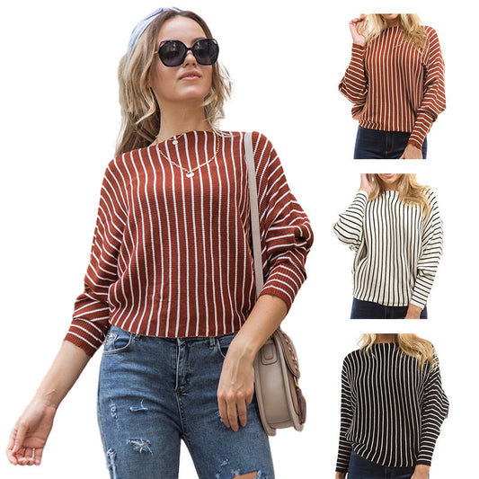 Pull femme rayé à coupe large et design innovant Chic und Stil