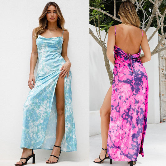 Robe mini élégante pour femme avec col châle et fente latérale Chic und Stil