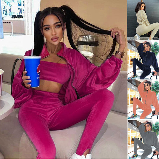 Vêtements de sport pour femmes avec col montant et taille élastique Chic und Stil