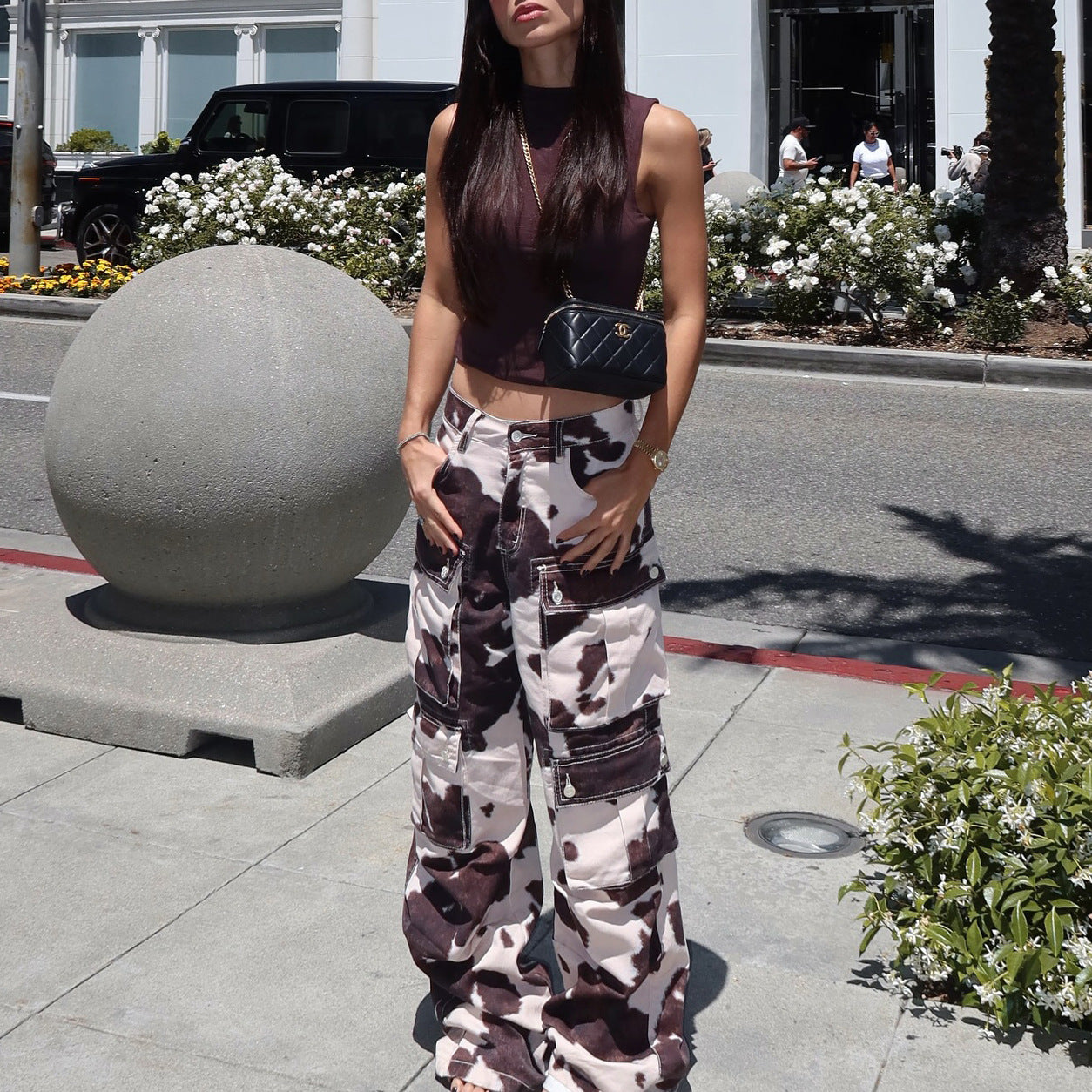 Women Trendy cargo pants with eye-catching pattern Chic and Style