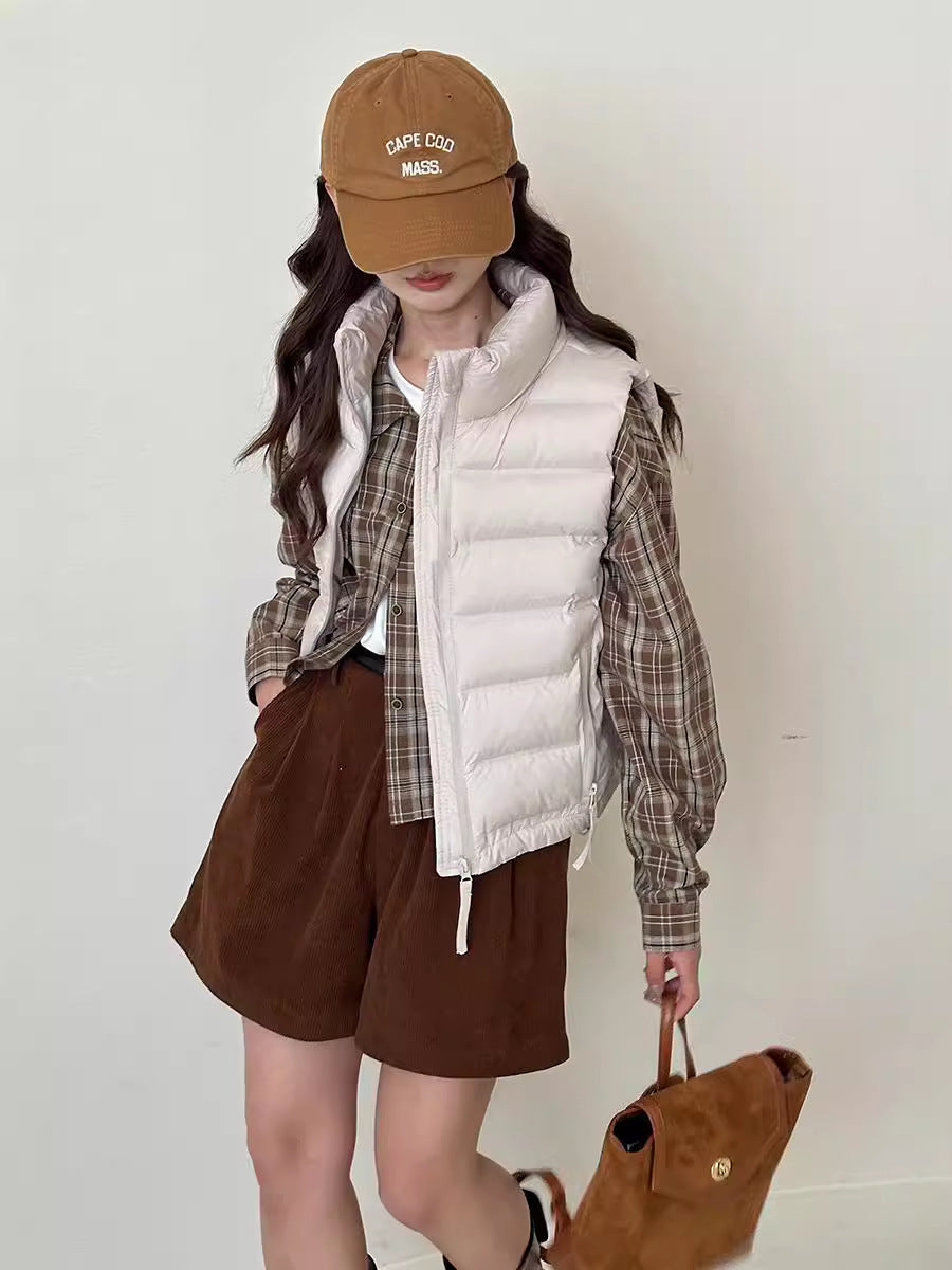 Dames gilet matelassé avec cordon de taille ajustable et poches pratiques Chic und Stil