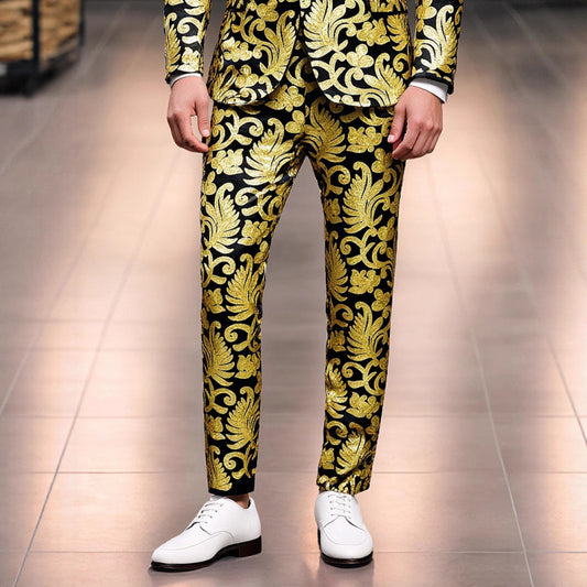 Elegant sequin pants for men with floral design Chic and Style