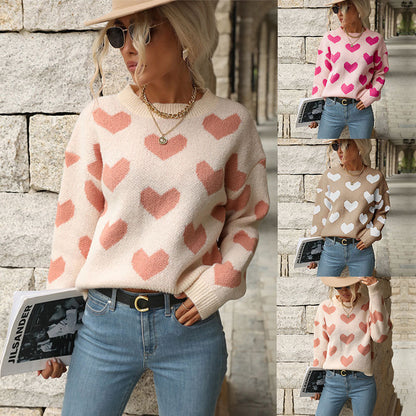 Pull en tricot pour femmes avec motif en forme de cœur et coupe décontractée Chic und Stil