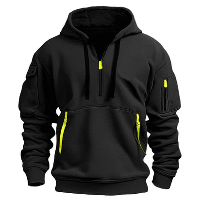 Functional hooded jacket for men with practical zippered pockets Chic and Style