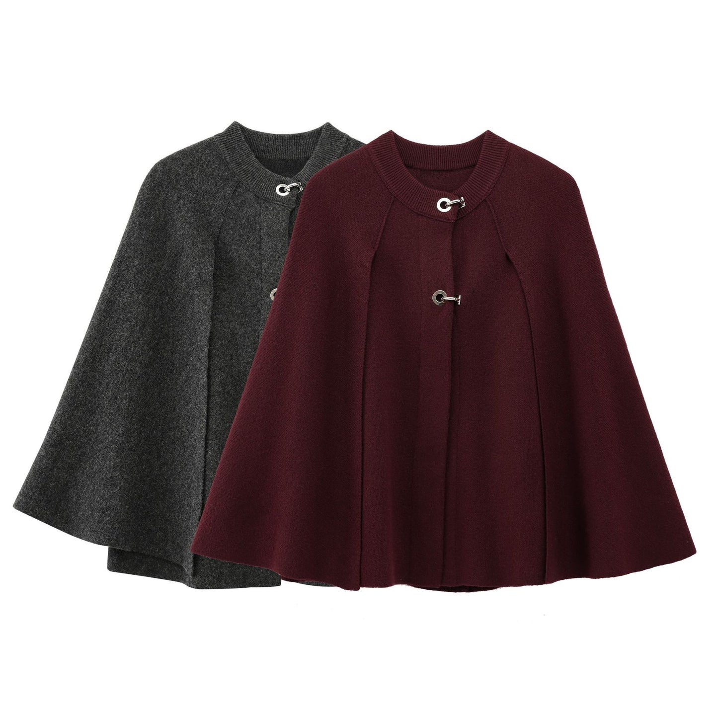 Dames Doudoune-Cape avec col contrasté et détails de bouton décoratifs Chic und Stil