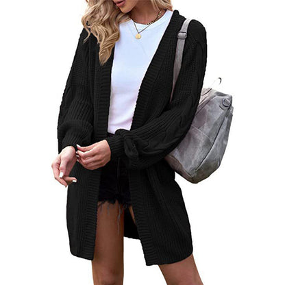 Dames Grand cardigan tricot avec motif en câble et manches oversized Chic und Stil