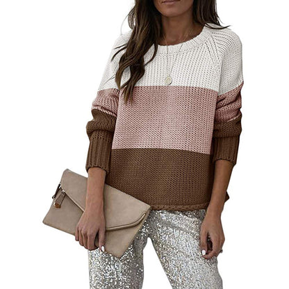 Pull-over en tricot à la mode pour femmes avec un design moderne en blocs de couleurs Chic und Stil