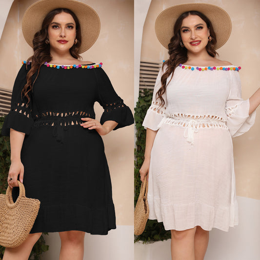 Robe de plage découpée à épaules dénudées pour femme Chic und Stil