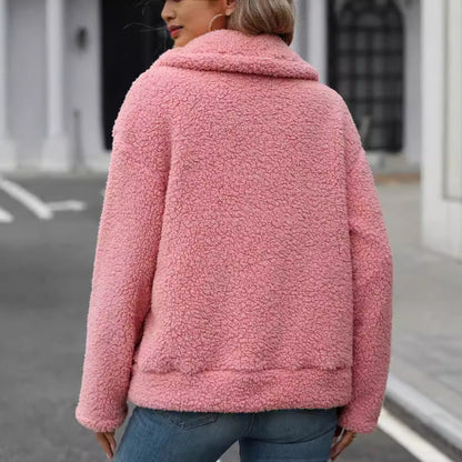 Dame veste douce avec grandes poches avant et fermeture éclair Chic und Stil