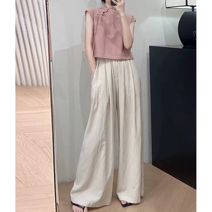Chic and Style short utility top set for women and pleated wide pants
