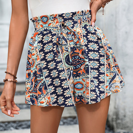 Jupe mini pour dames avec taille élastique et motif floral coloré Chic und Stil