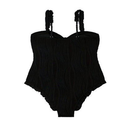 Dames Détail Froncé Taille Haute Maillot de Bain Chic und Stil