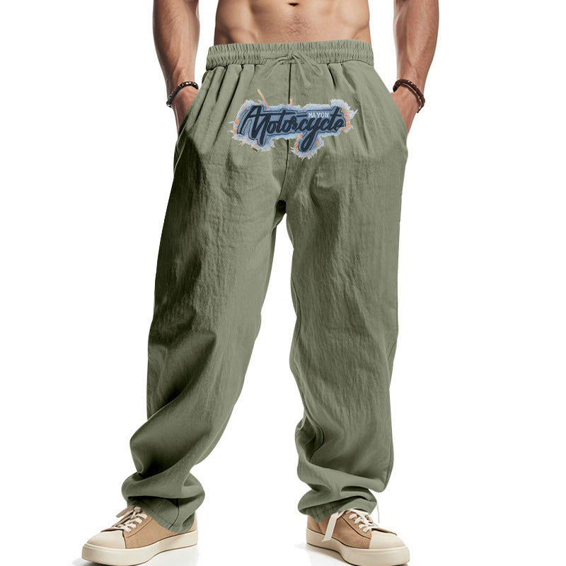 Men's casual leisure pants with a drop crotch and side pockets Chic and style
