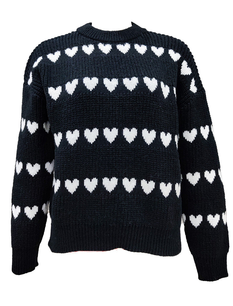 Pull en tricot pour femmes avec motif en forme de cœur Chic und Stil