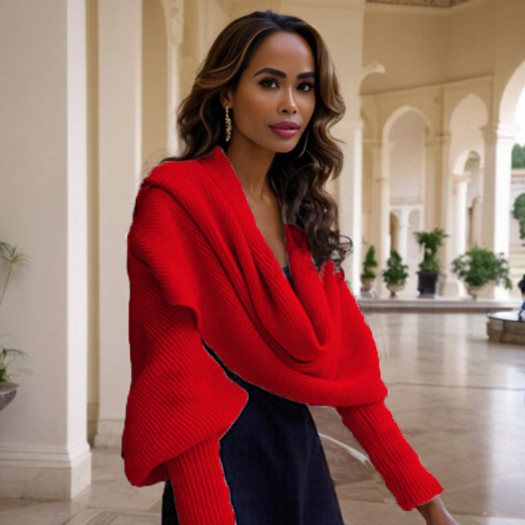 Women Trend Scarf with Elegant Knitting Texture Chic and Style