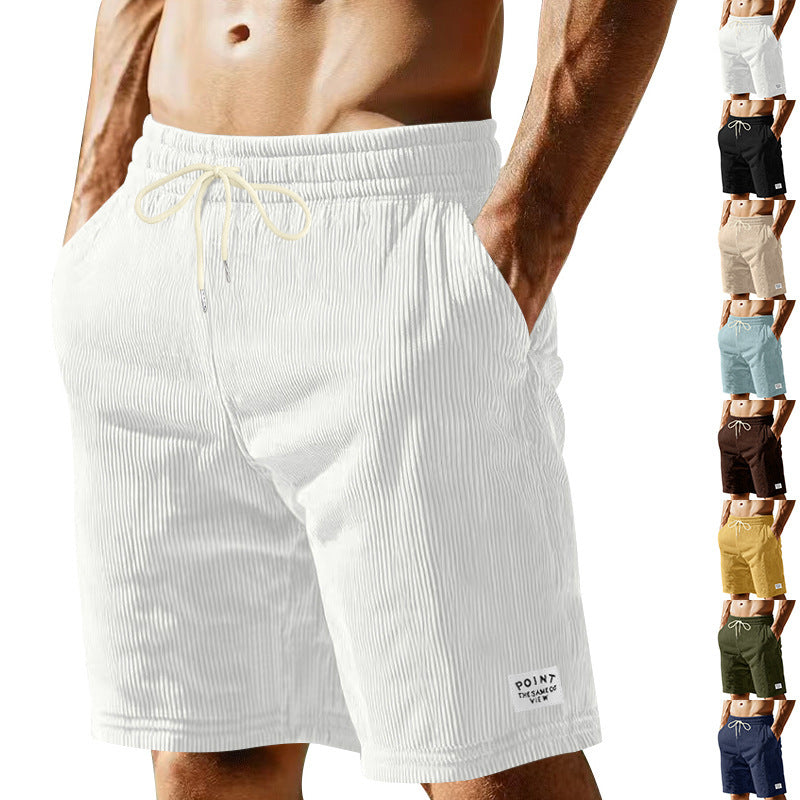 Shorts décontractés pour hommes en tissu côtelé léger avec taille ajustable Chic und Stil