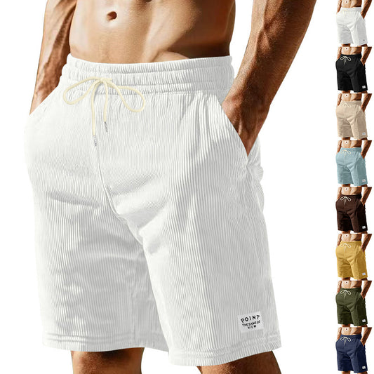 Shorts décontractés pour hommes en tissu côtelé léger avec taille ajustable Chic und Stil
