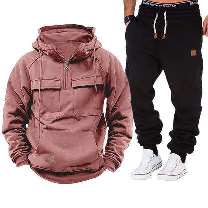 Functional hooded jacket for men with full zip and practical pockets Chic and Style