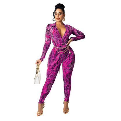 Dames Bodysuit à motif animal exotique Chic und Stil