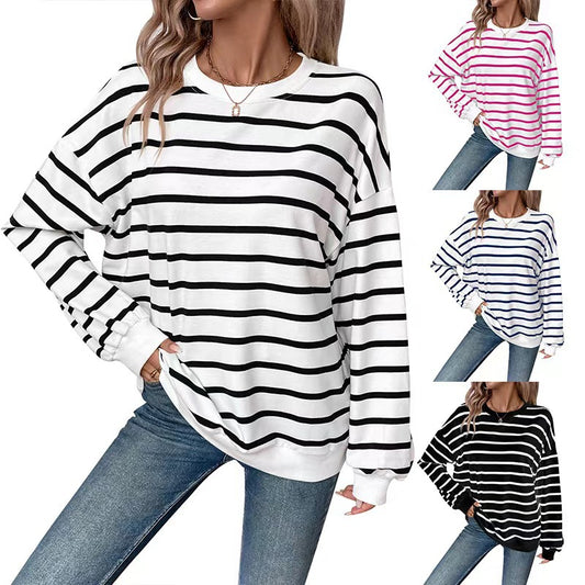 Dames pull décontracté avec motif rayé moderne Chic und Stil