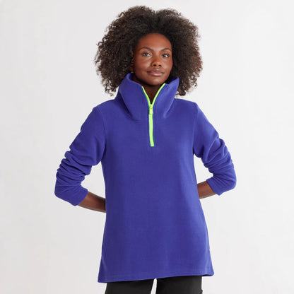 Pull en polaire pour femmes avec col montant et fermeture éclair sportive Chic und Stil