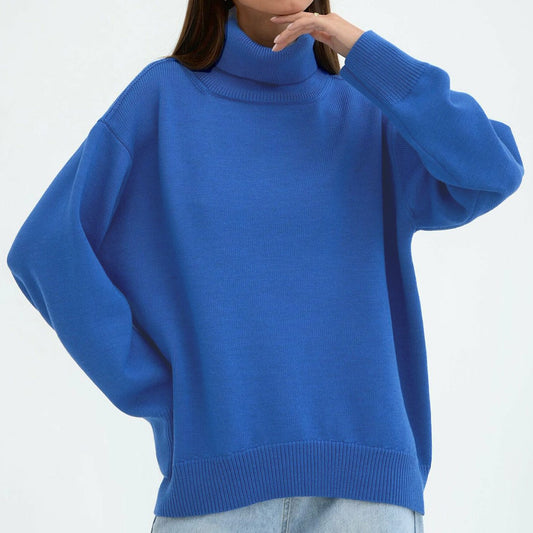 Pull à col roulé oversize pour femme avec structure côtelée Chic und Stil
