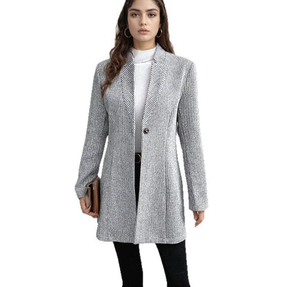Dames élégant manteau long avec design structuré et détails raffinés Chic und Stil