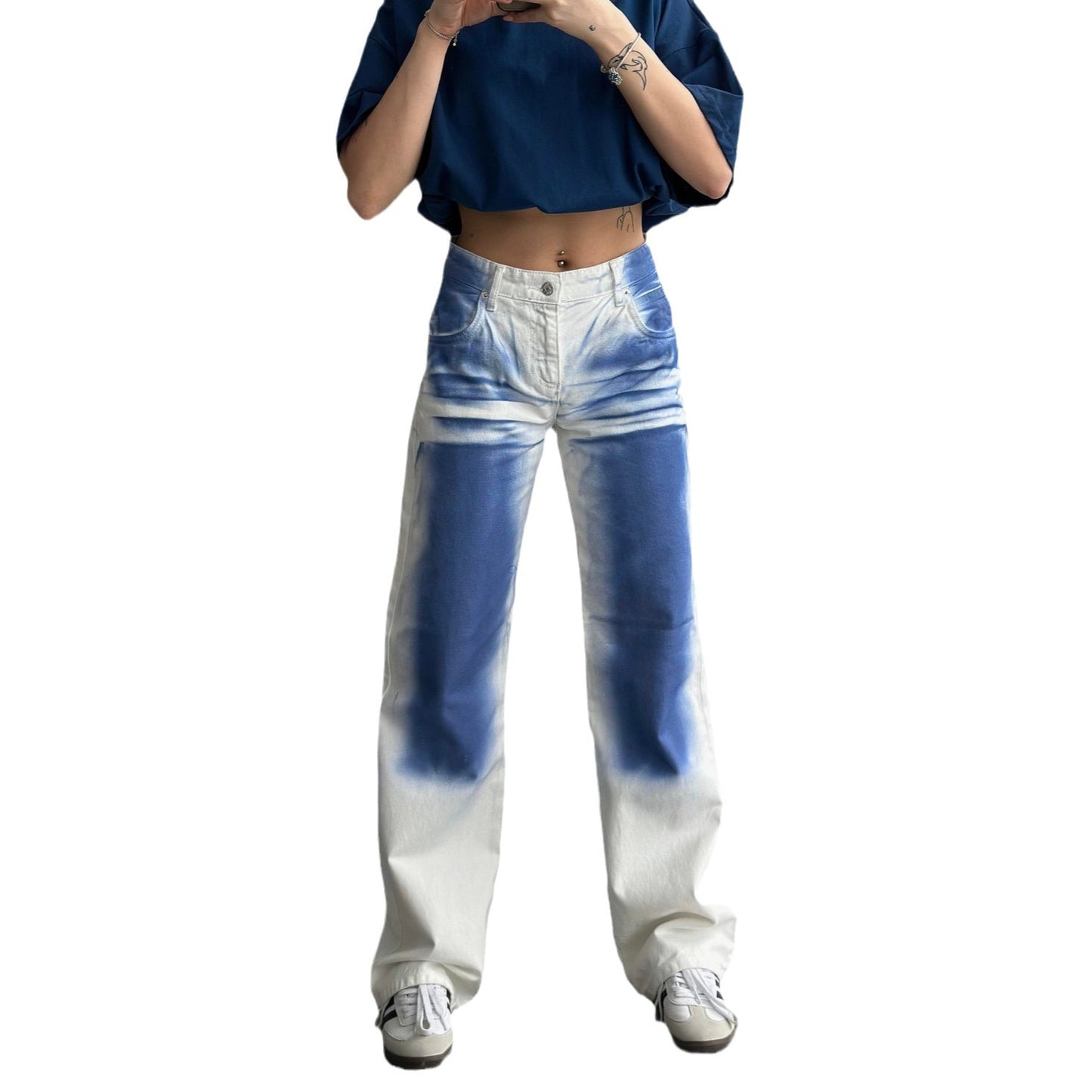 Baggy jeans for ladies with a unique batik design Chic and Style