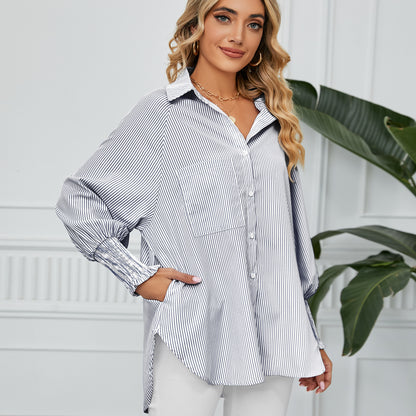Blouse oversize décontractée pour femmes avec rayures Chic und Stil