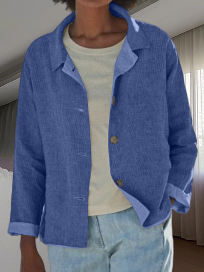 Ladies lightweight and casual cotton jacket with buttoned details Chic and Style