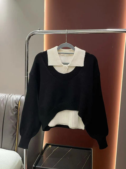 Pull court pour femmes avec des manches larges et un design structuré Chic und Stil