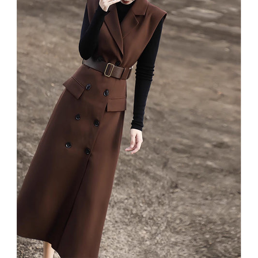 Robe gilet croisée ajustée pour femmes Chic und Stil