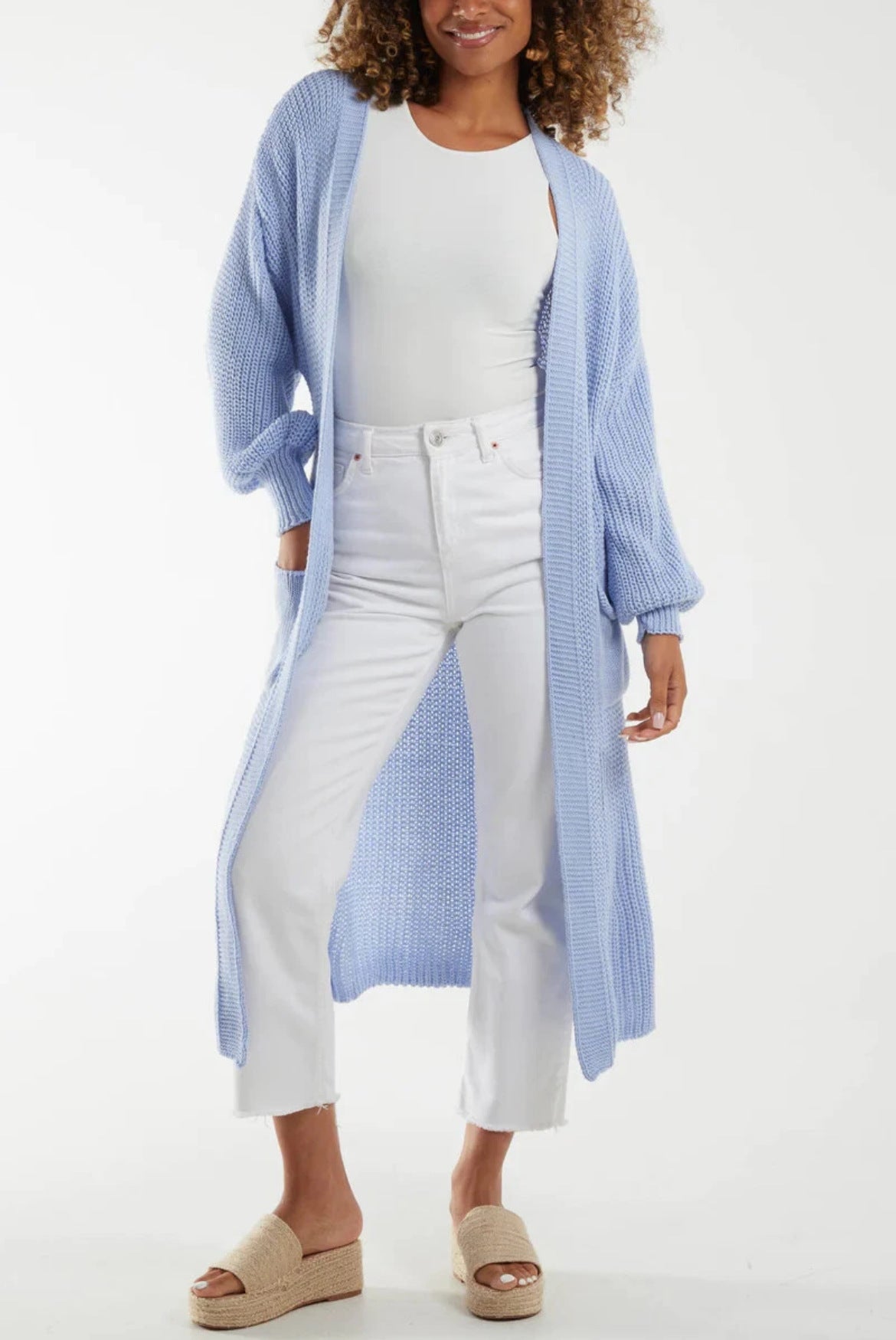 Cardigan en tricot grande taille pour femmes avec des manches volumineuses et une ouverture sur le devant Chic und Still