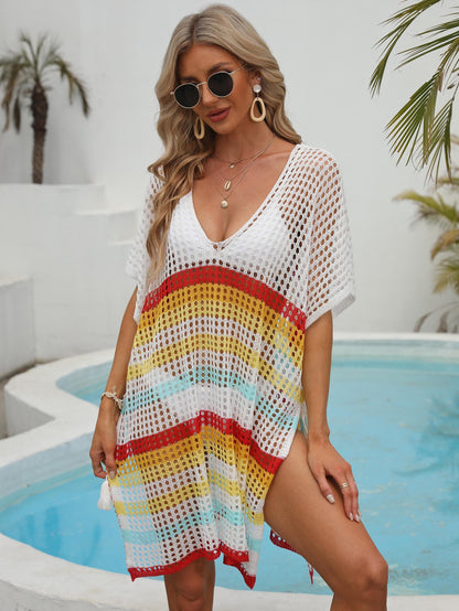 Tunique de plage en tricot ouverte légère et élégante Chic und Stil