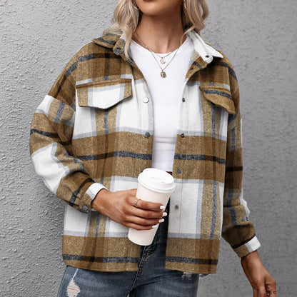Chemise surchemise à carreaux pour femmes coupe décontractée Chic und Stil