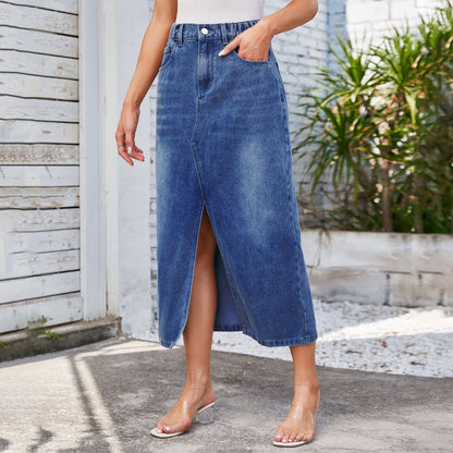 Jupe maxi pour femmes avec fente latérale et taille élastique Chic und Stil