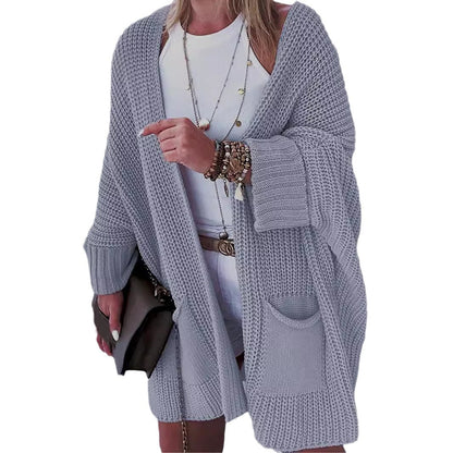 Cardigan en tricot épais pour femmes avec poches ouvertes et coupe décontractée Chic und Stil