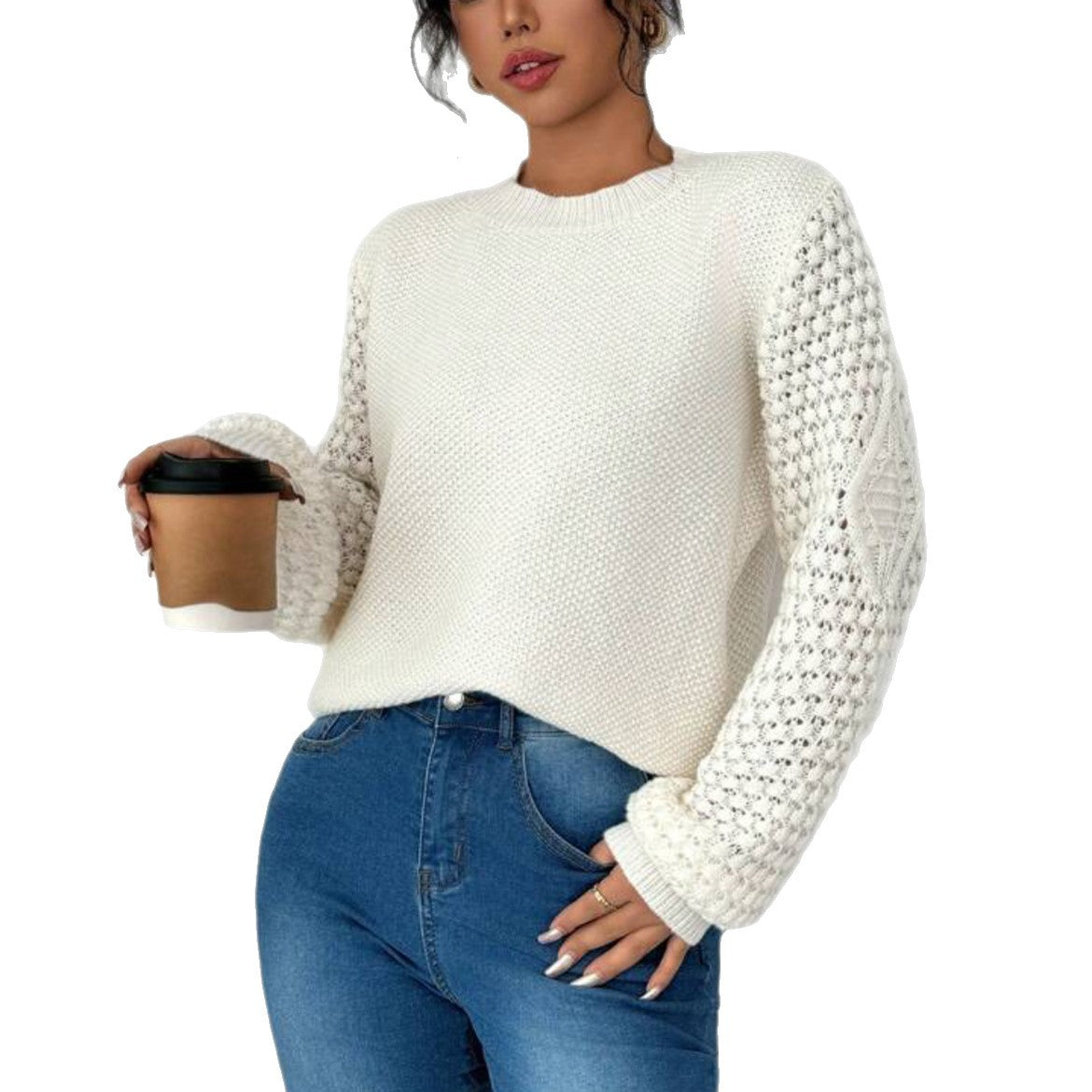 Pull féminin à la mode avec des détails en tricot raffinés Chic und Stil
