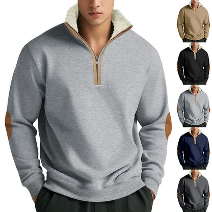 Fleece pullover for men with high collar and zipper Chic und Stil