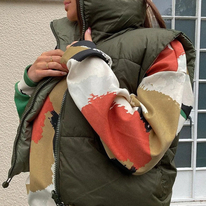 Dames Gilet à la mode avec col haut et coupe flatteuse Chic und Stil