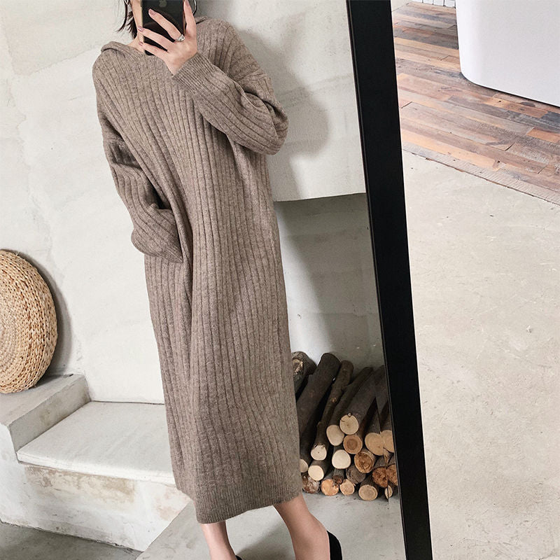 Robe en tricot pour femmes avec un élégant design côtelé et une coupe oversize Chic und Stil